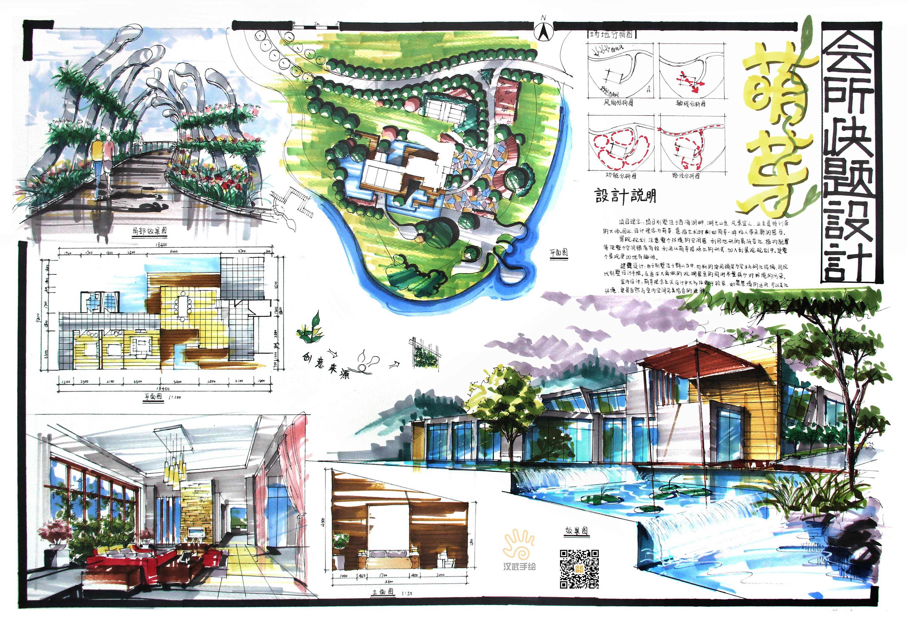 環藝景觀與建筑設計手繪快題 考研作品集的創意融合與表達